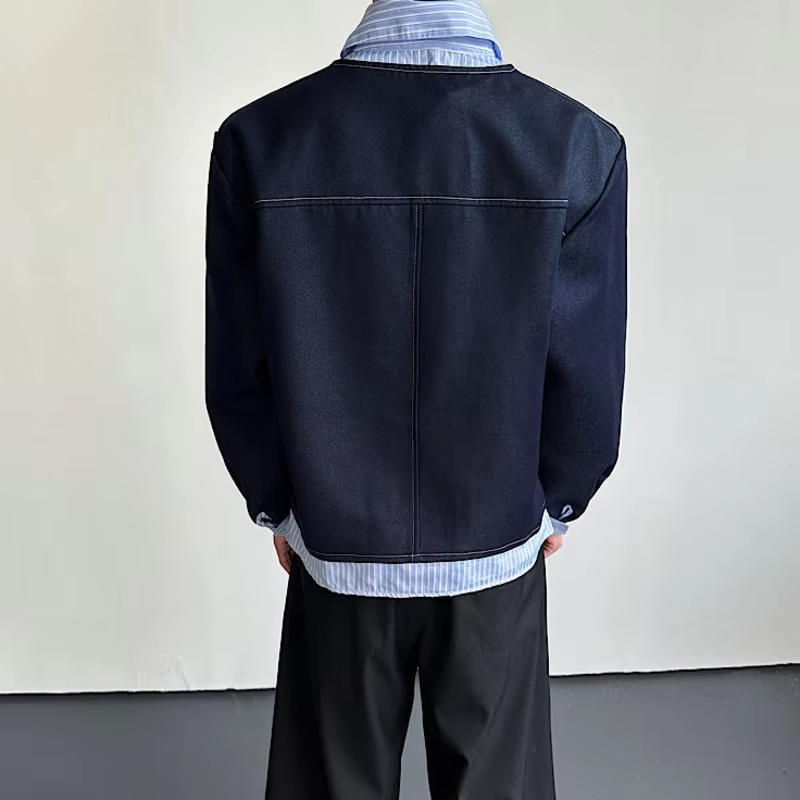 LUZHEN 2026 New Fake Two Piece Design Shirts Jacket Handsome Clothes Men's Fashion Original Casual Coat High Quality Male