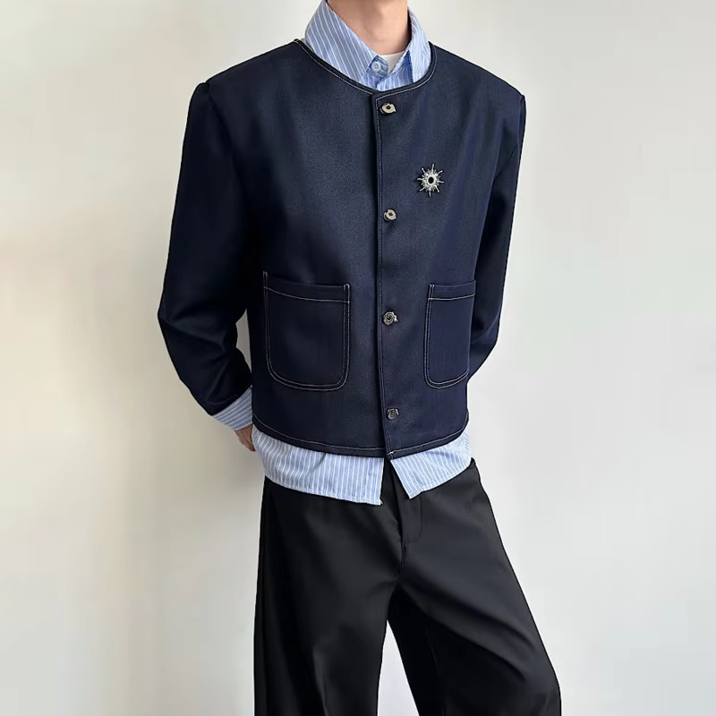 LUZHEN 2026 New Fake Two Piece Design Shirts Jacket Handsome Clothes Men's Fashion Original Casual Coat High Quality Male