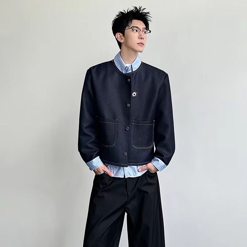 LUZHEN 2026 New Fake Two Piece Design Shirts Jacket Handsome Clothes Men's Fashion Original Casual Coat High Quality Male