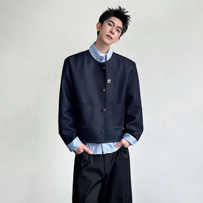 LUZHEN 2026 New Fake Two Piece Design Shirts Jacket Handsome Clothes Men's Fashion Original Casual Coat High Quality Male