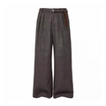 FEWQ Korean Retro Pleated Patchwork Suede Men's Trousers Casual Fashion Straight Leg Wide Leg Pants 2026 Autumn New