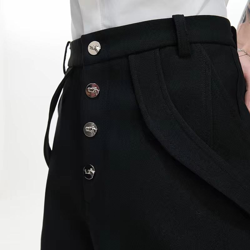 FEWQ Chic Niche Design Flared Straight Men Suit Pants Casual Simple Solid Color Versatile Trousers 2026 Spring New