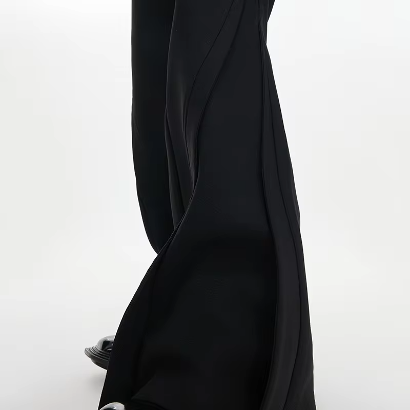 FEWQ Chic Niche Design Flared Straight Men Suit Pants Casual Simple Solid Color Versatile Trousers 2026 Spring New