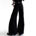 FEWQ Fashionable Vertical Three-dimensional Micro Flared Trousers Casual Solid Color High Waisted Floor Pants