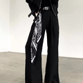 FEWQ American High Street Detachable Silk Scarf Men's Micro Pull Western Pants Casual Pendant Straight Trousers 2026 Autumn New