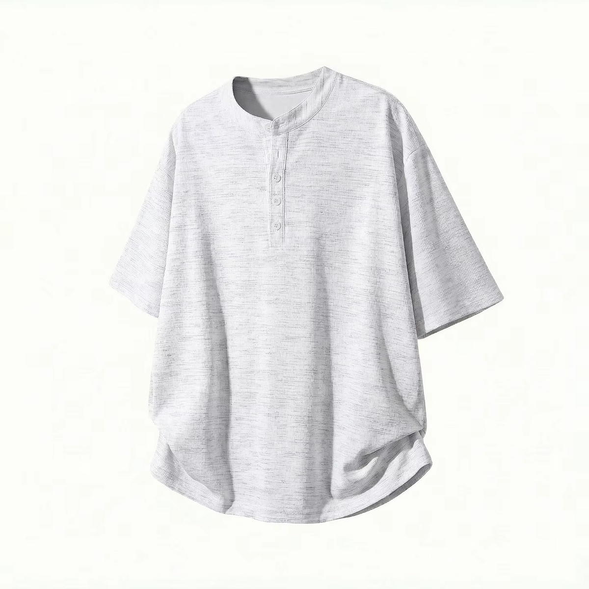 Chic Knitted Short-Sleeved Shirt for Men Breathable, Soft Relaxed-Fit Versatile Solid-Colour Oversized Shirt Jacket